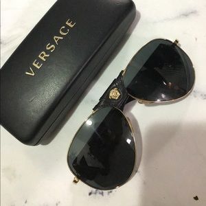 Versace Black & Gold Baroque Sunglasses